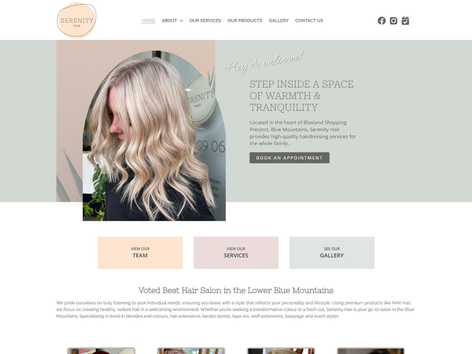 Serenity Hair Salon visual direction
